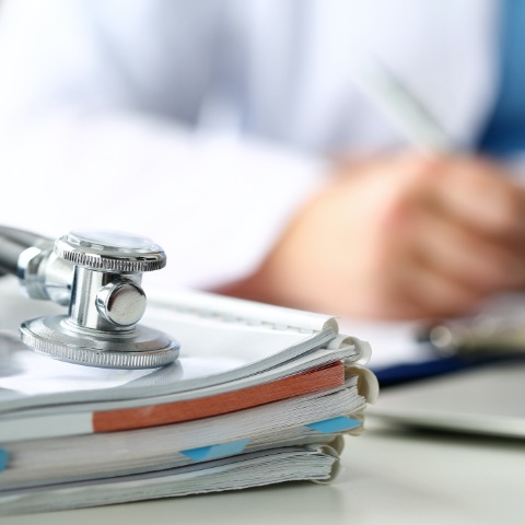 Study materials for a nursing program.